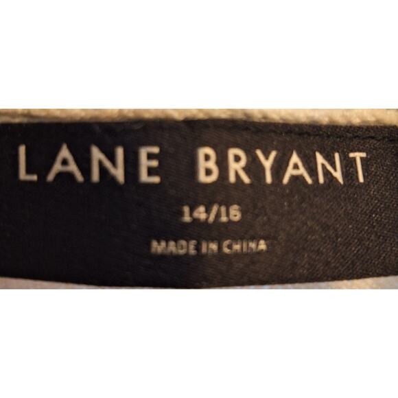 Lane Bryant Women 14/ 16 1x Gray/ White Color Block Boat Neck Ski Cozy Sweater - Picture 3 of 5